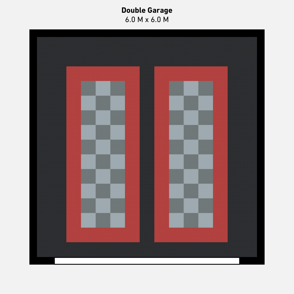 Double Garage Floor Kit, Parking Bays - Chequer Inner