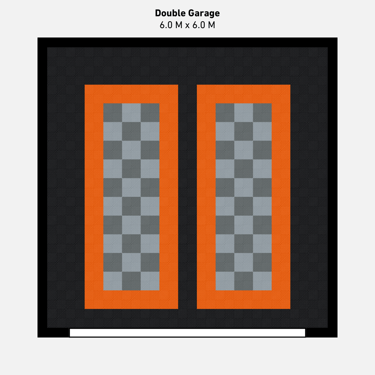 Double Garage Floor Kit, Parking Bays - Chequer Inner