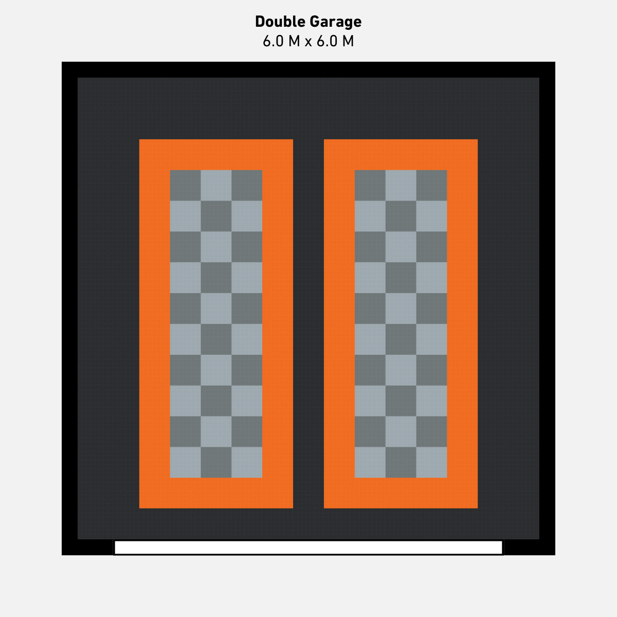 Double Garage Floor Kit, Parking Bays - Chequer Inner