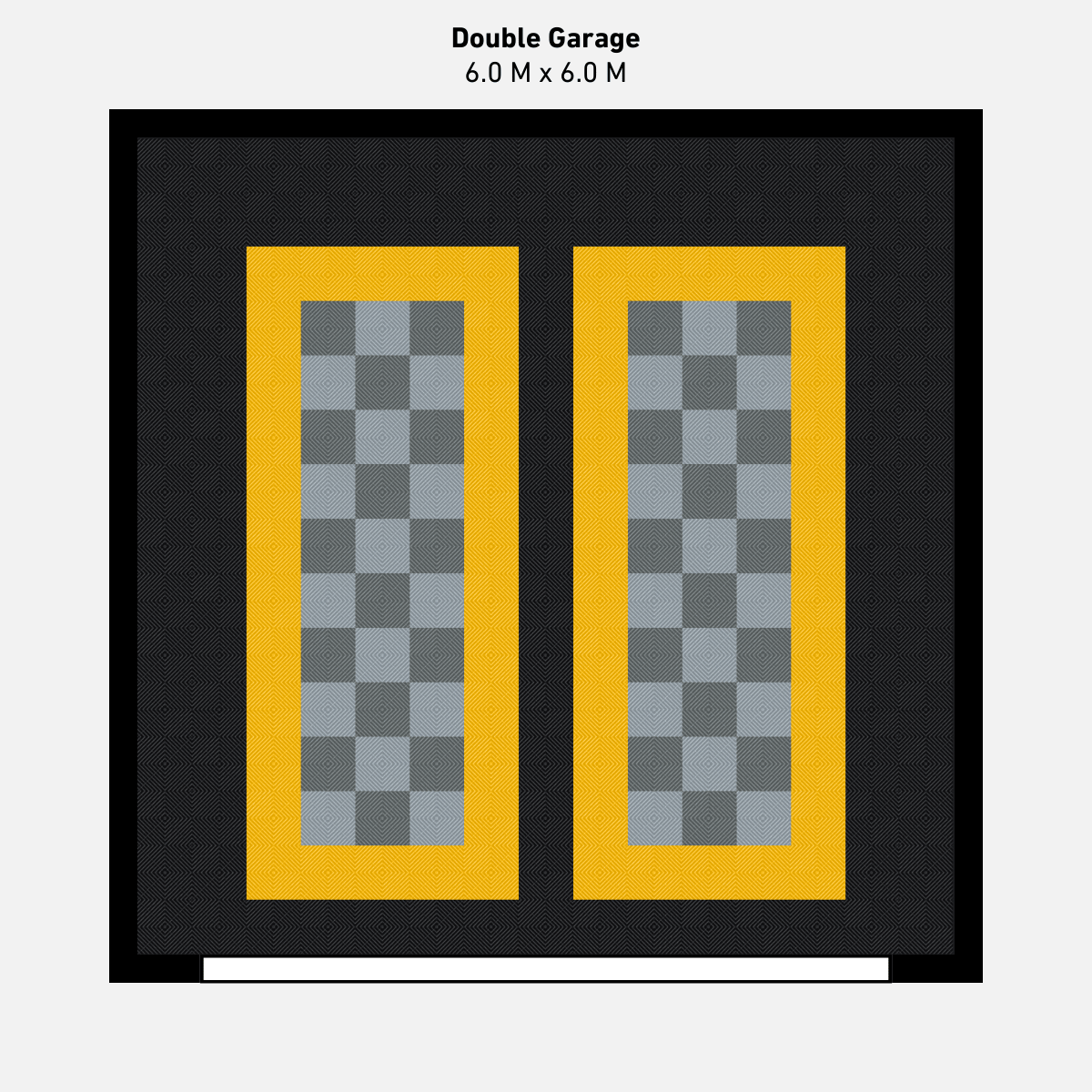 Double Garage Floor Kit, Parking Bays - Chequer Inner