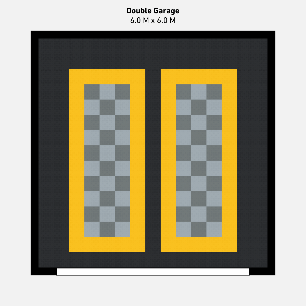 Double Garage Floor Kit, Parking Bays - Chequer Inner