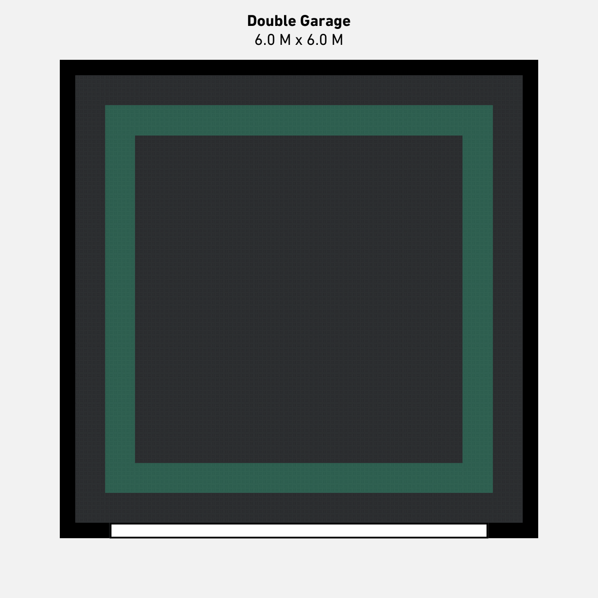 Double Garage Floor Kit, Border - Black Inner