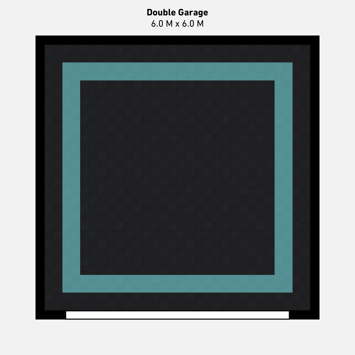 Double Garage Floor Kit, Border - Black Inner