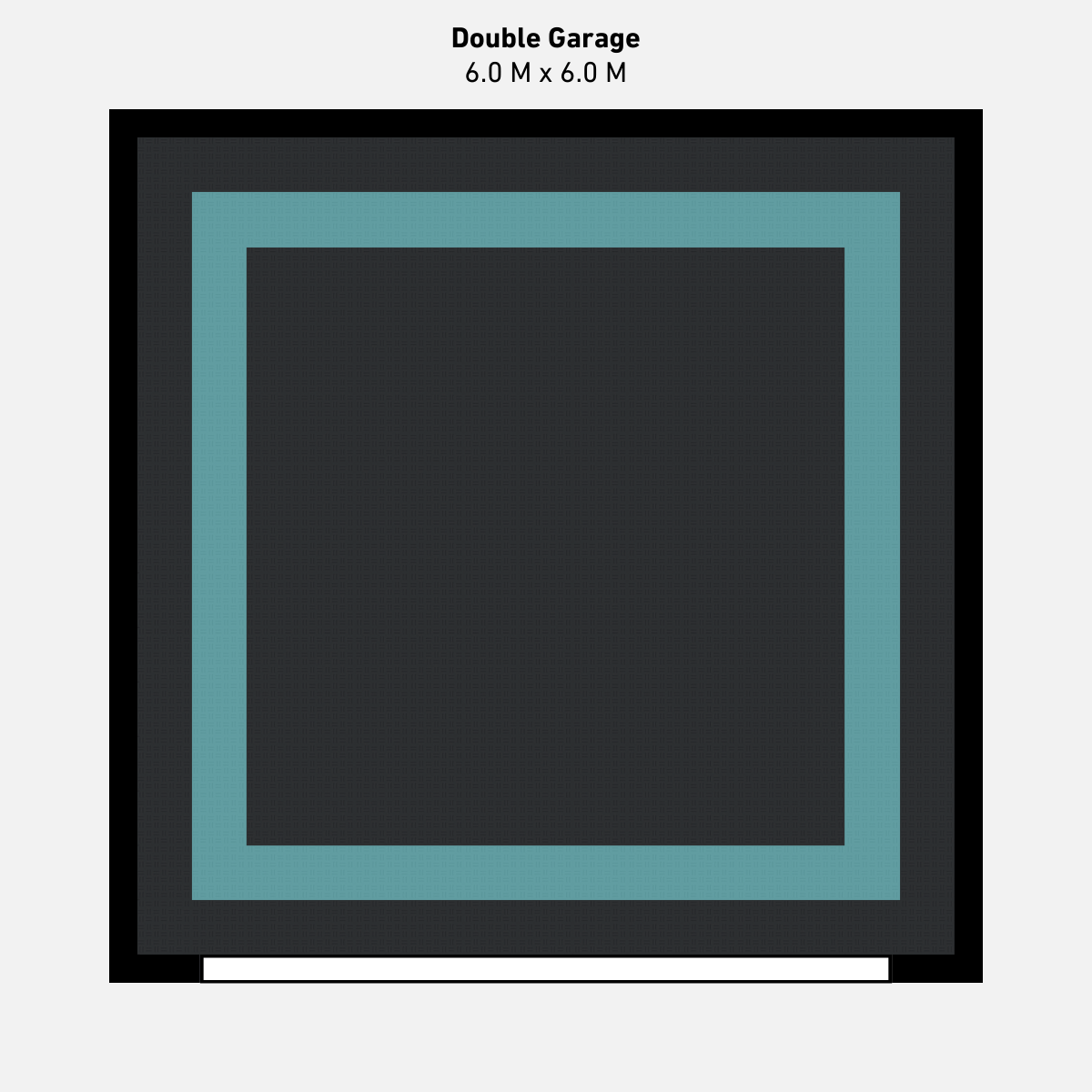 Double Garage Floor Kit, Border - Black Inner