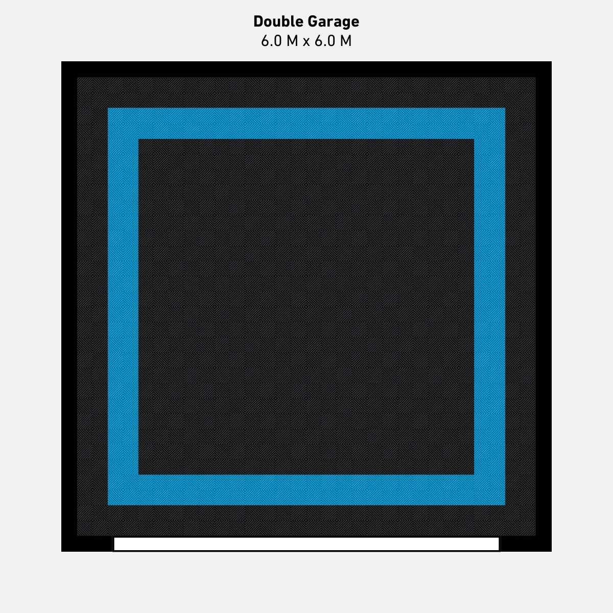 Double Garage Floor Kit, Border - Black Inner