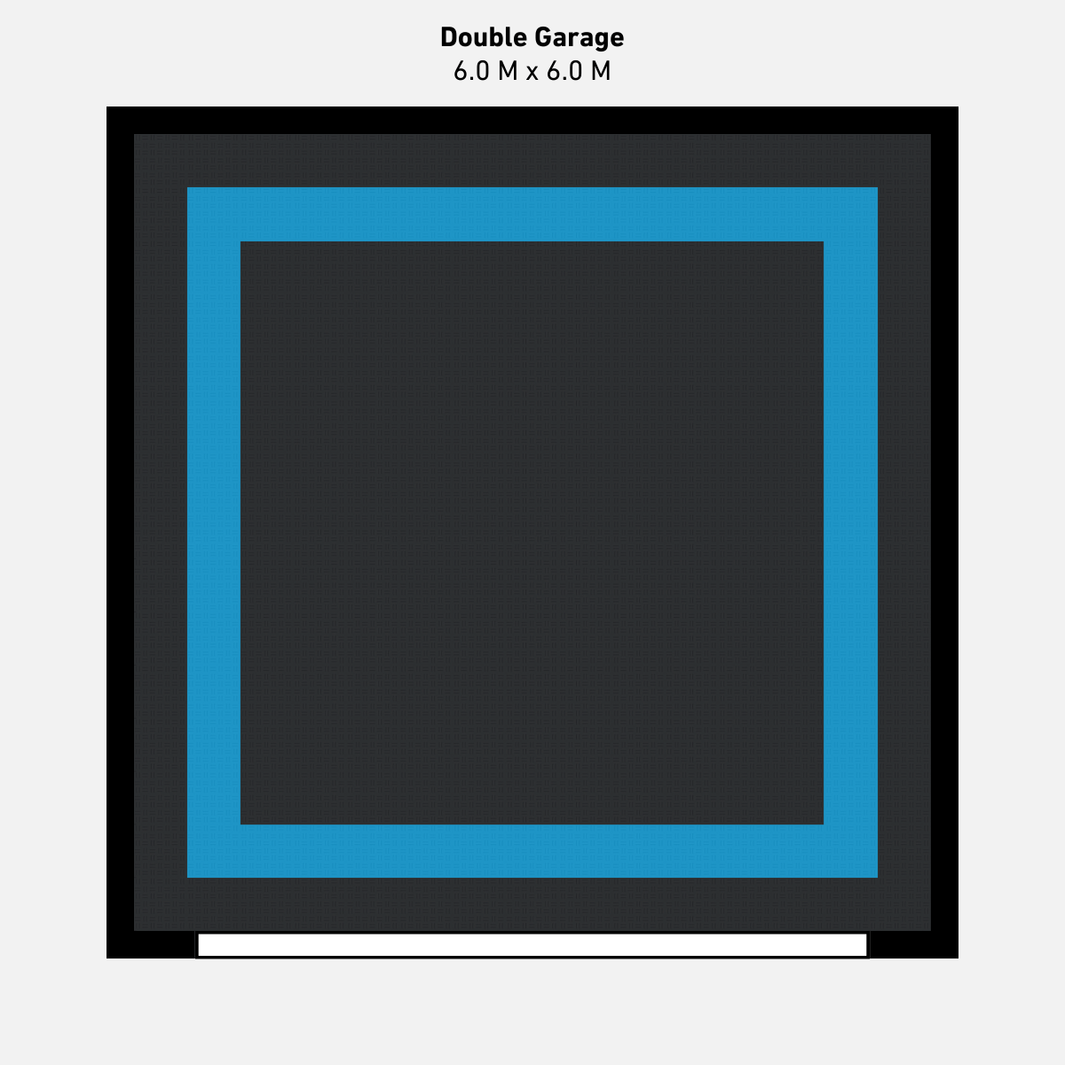 Double Garage Floor Kit, Border - Black Inner
