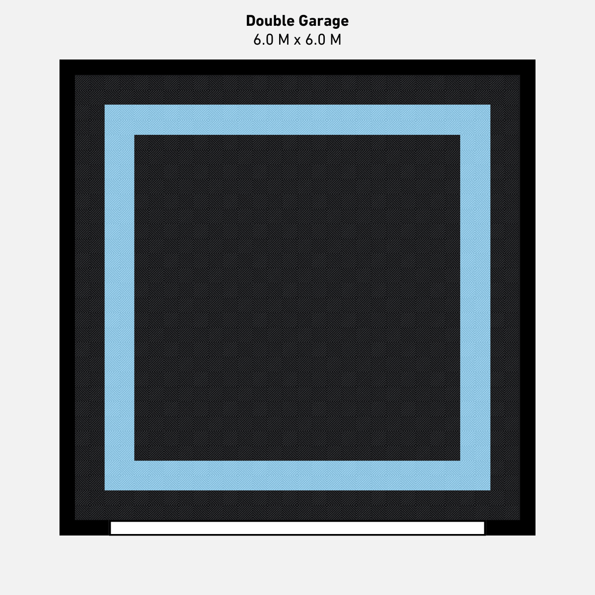 Double Garage Floor Kit, Border - Black Inner