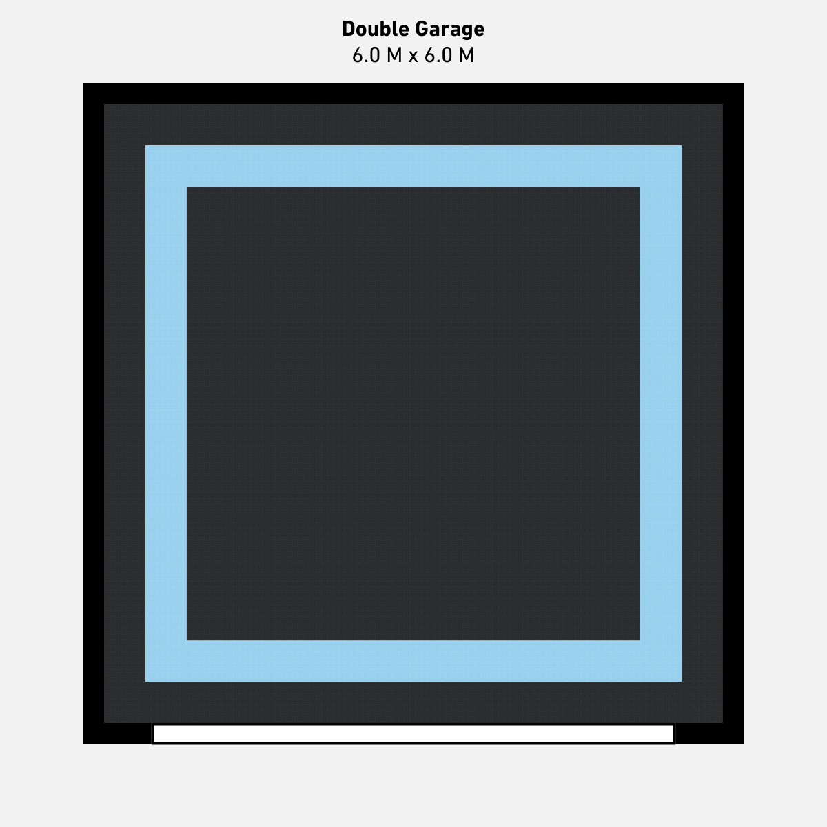 Double Garage Floor Kit, Border - Black Inner