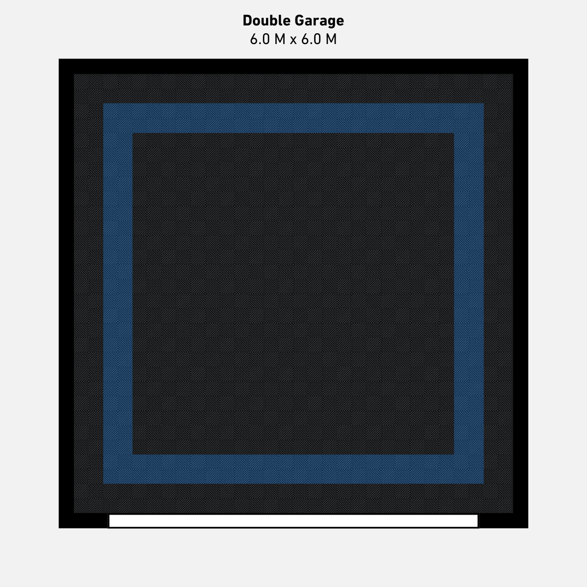 Double Garage Floor Kit, Border - Black Inner