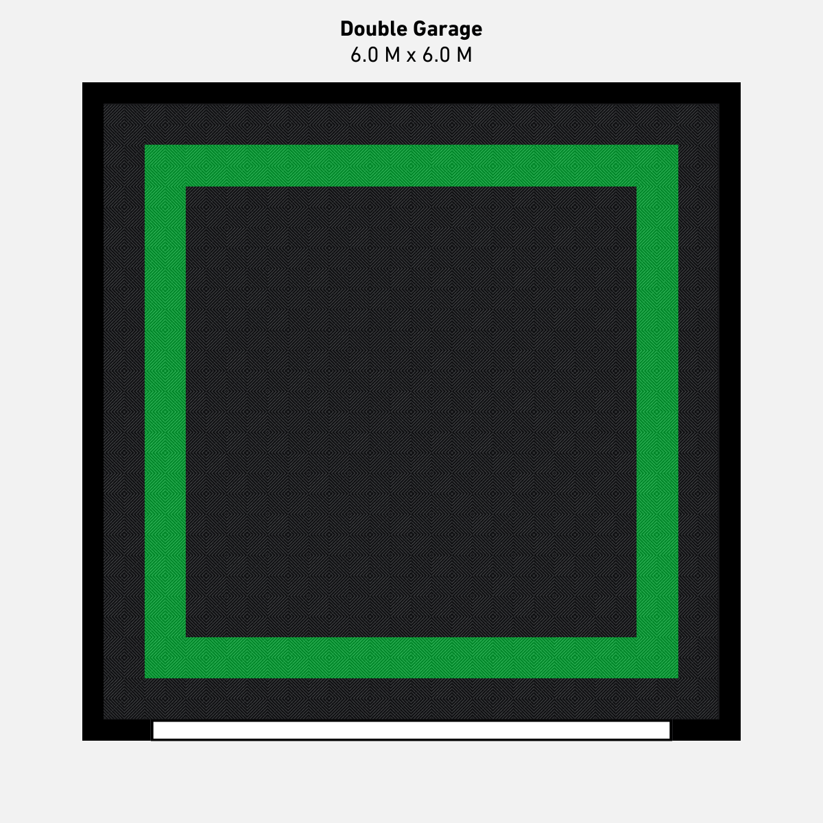 Double Garage Floor Kit, Border - Black Inner