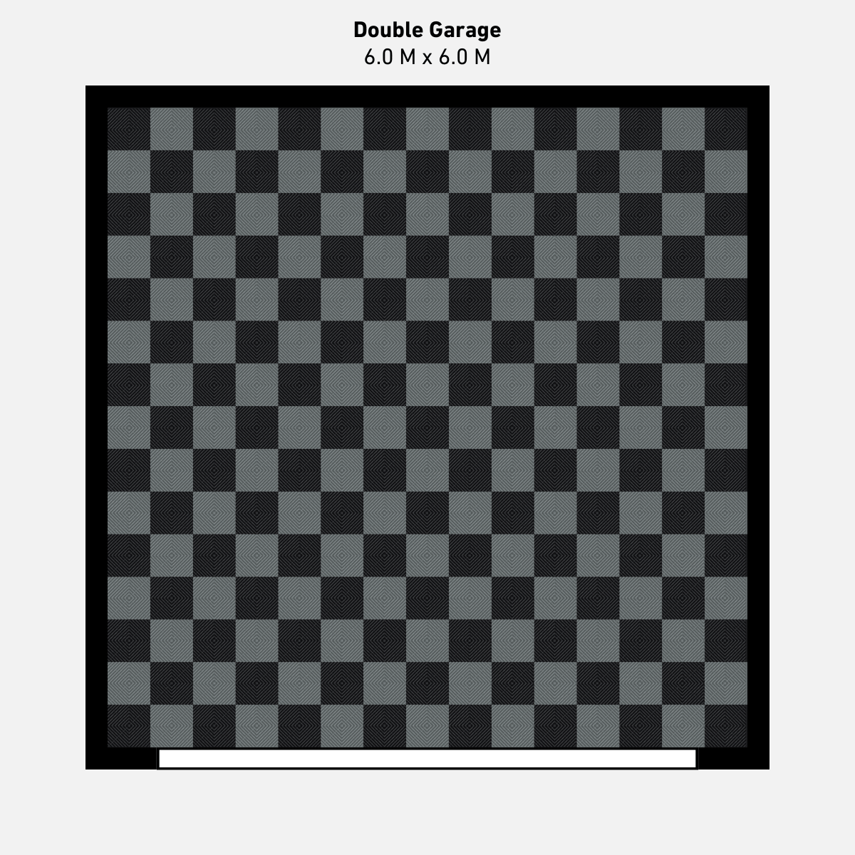 Double Garage Floor Kit, Chequer