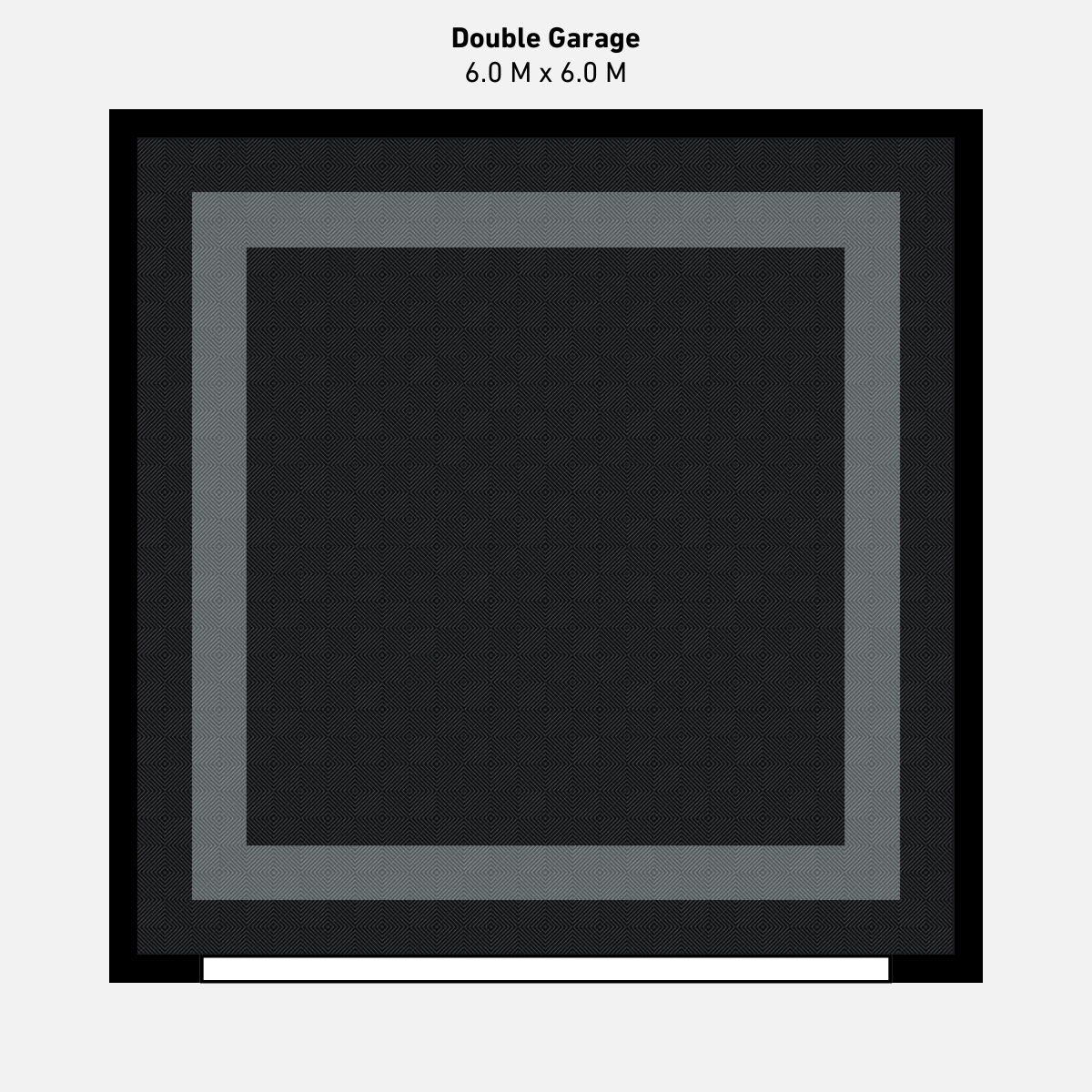 Double Garage Floor Kit, Border - Black Inner