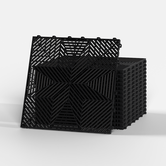 ULTRAFLUX Garage Floor Tile, Jet Black (16-Pack)