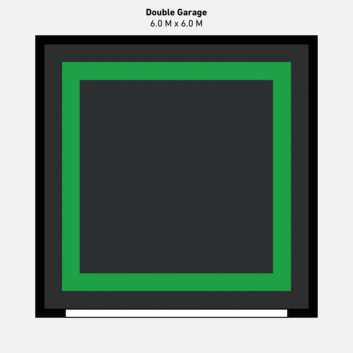 Double Garage Floor Kit, Border - Black Inner