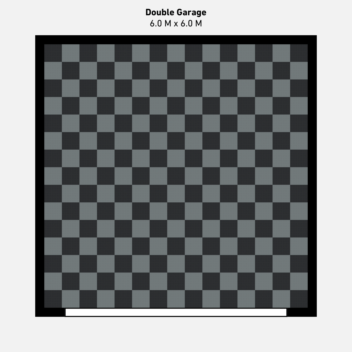 Double Garage Floor Kit, Chequer