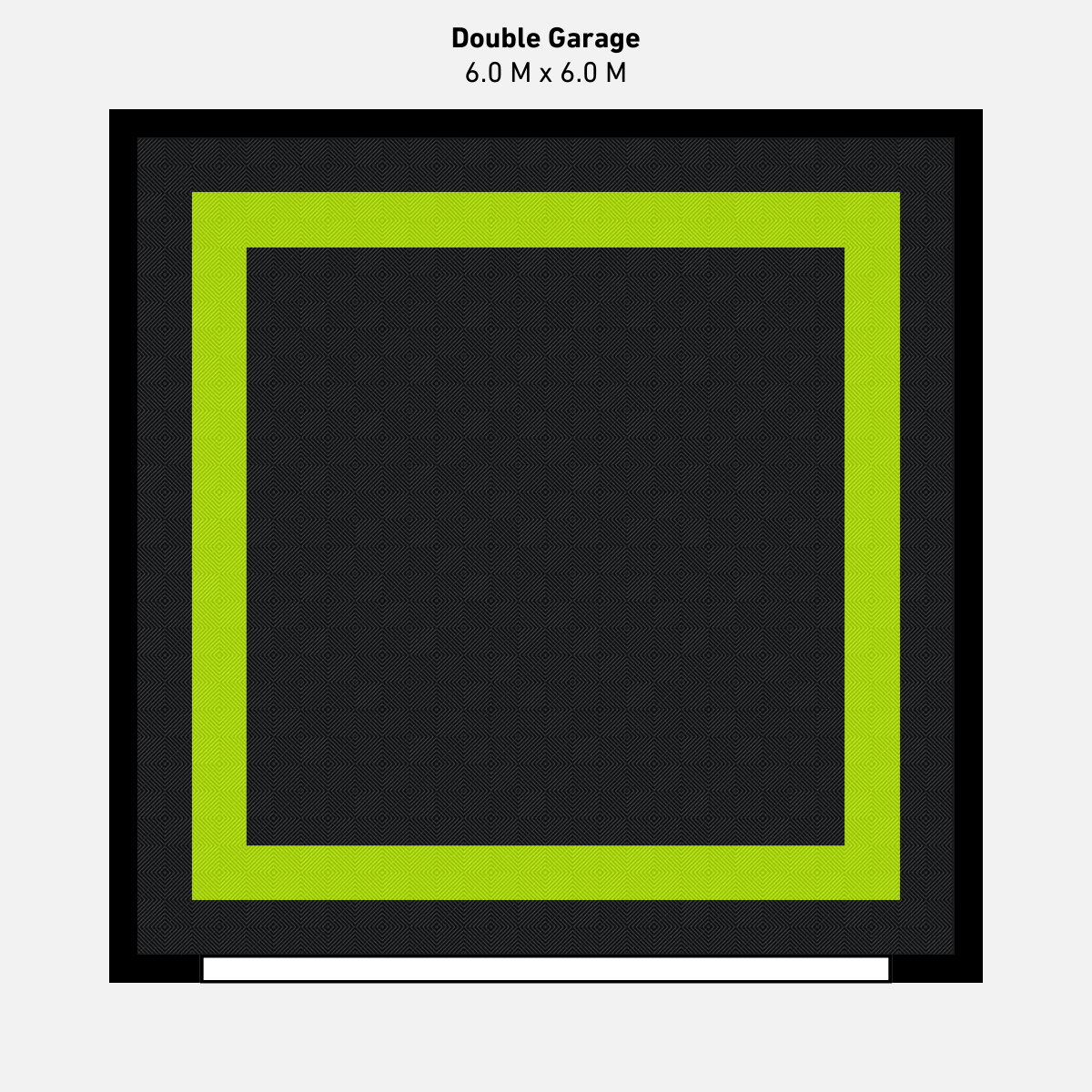 Double Garage Floor Kit, Border - Black Inner