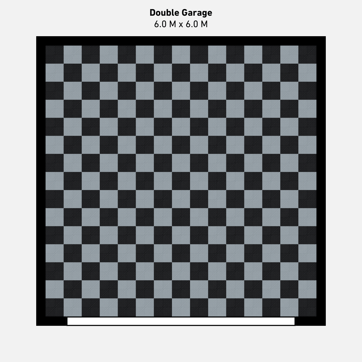 Double Garage Floor Kit, Chequer