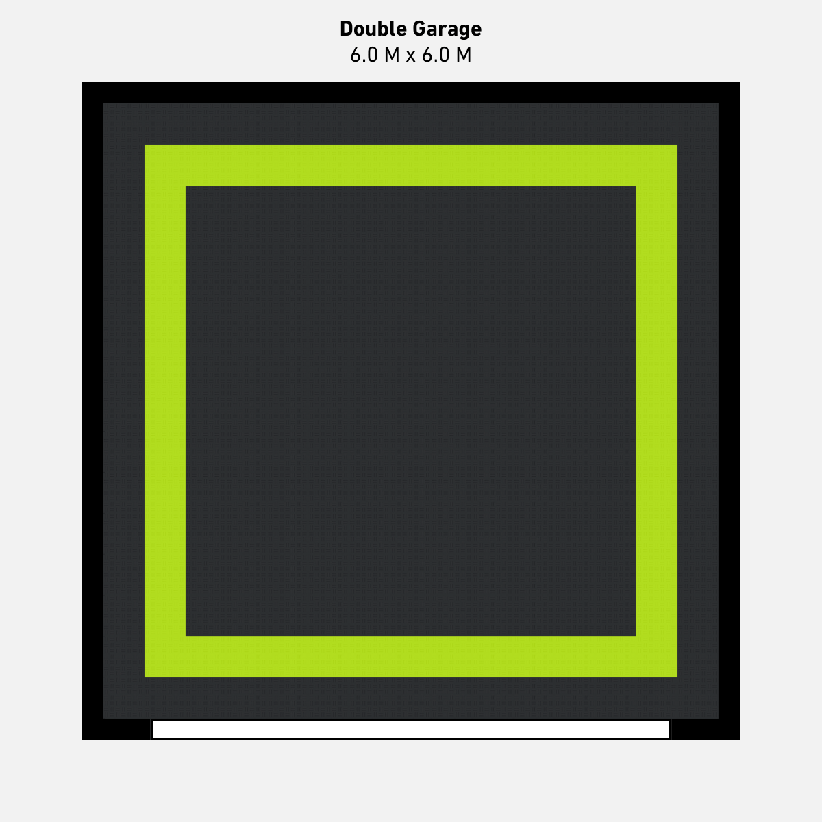 Double Garage Floor Kit, Border - Black Inner