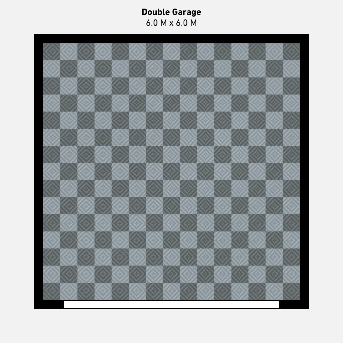Double Garage Floor Kit, Chequer