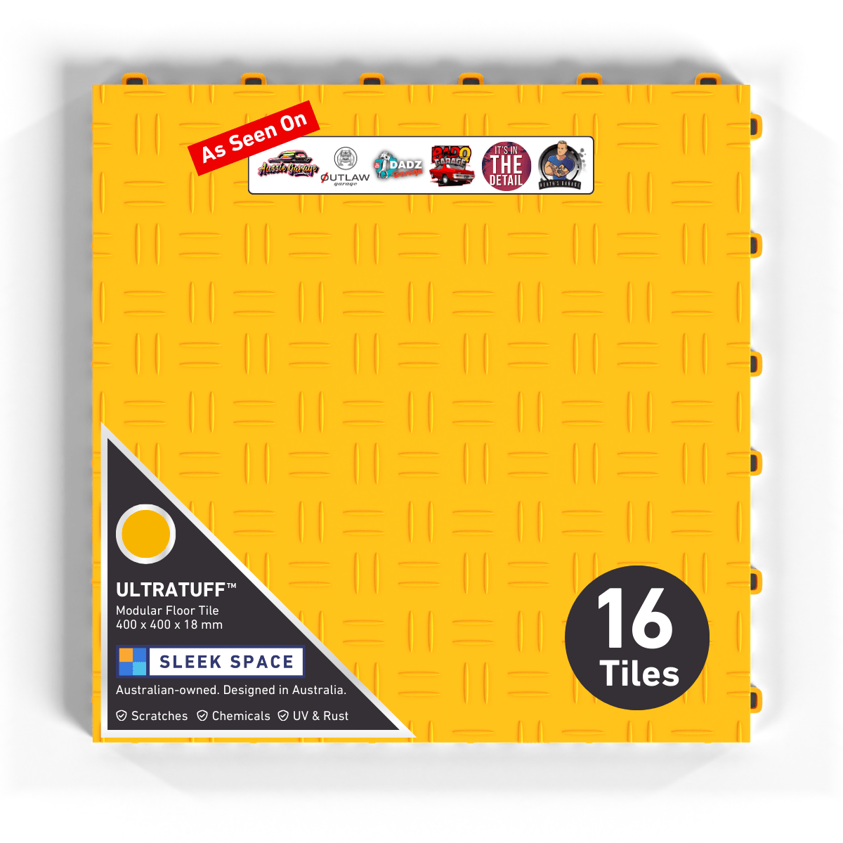 ULTRATUFF Garage Floor Tile, Speed Yellow (16-Pack)
