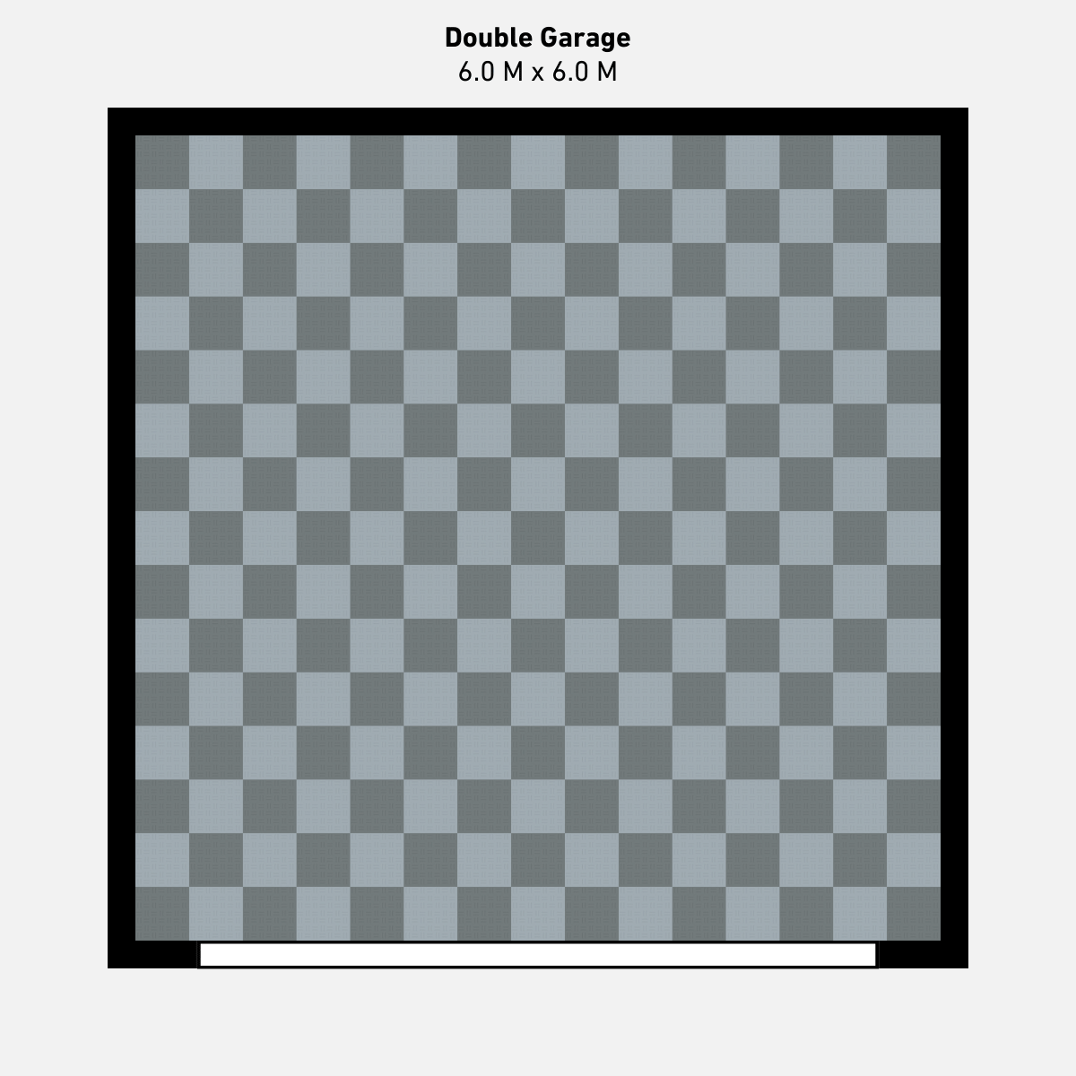 Double Garage Floor Kit, Chequer