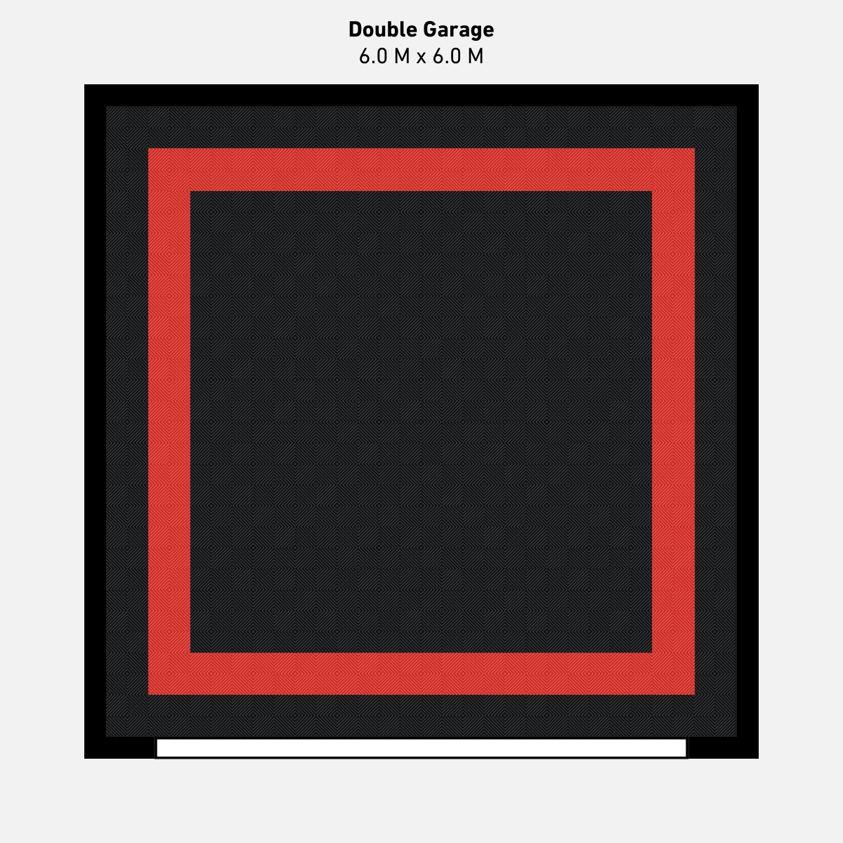 Double Garage Floor Kit, Border - Black Inner
