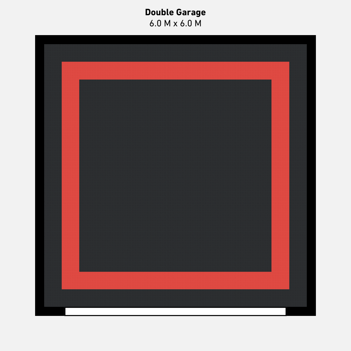 Double Garage Floor Kit, Border - Black Inner