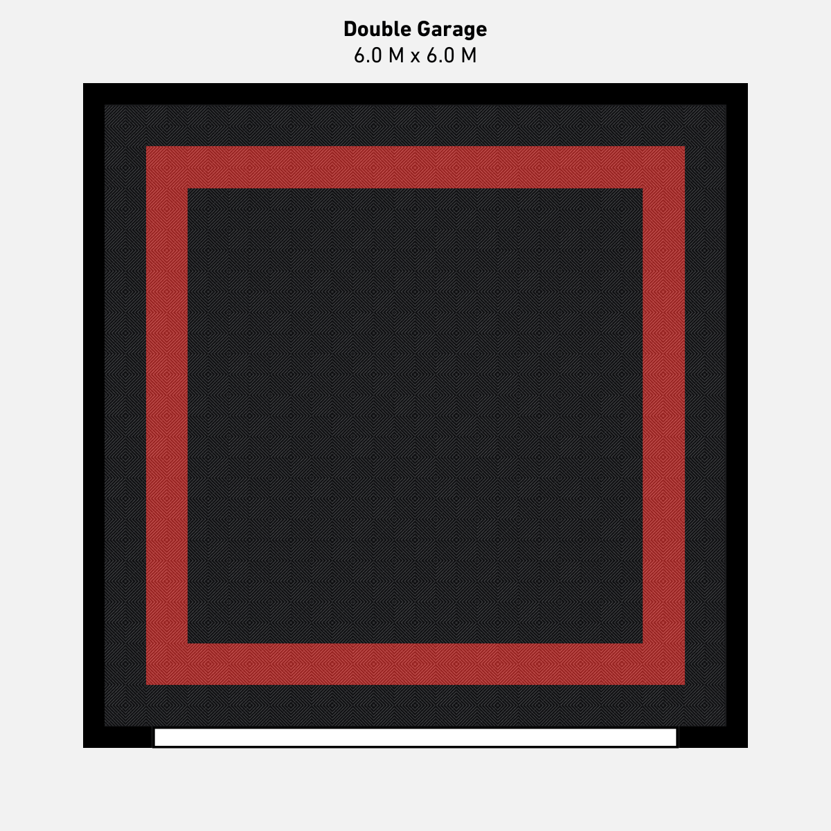 Double Garage Floor Kit, Border - Black Inner