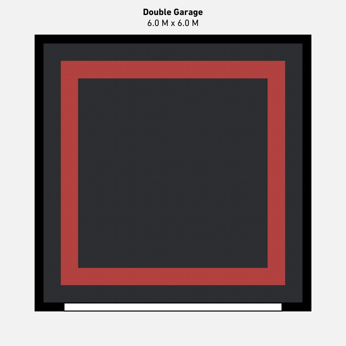Double Garage Floor Kit, Border - Black Inner