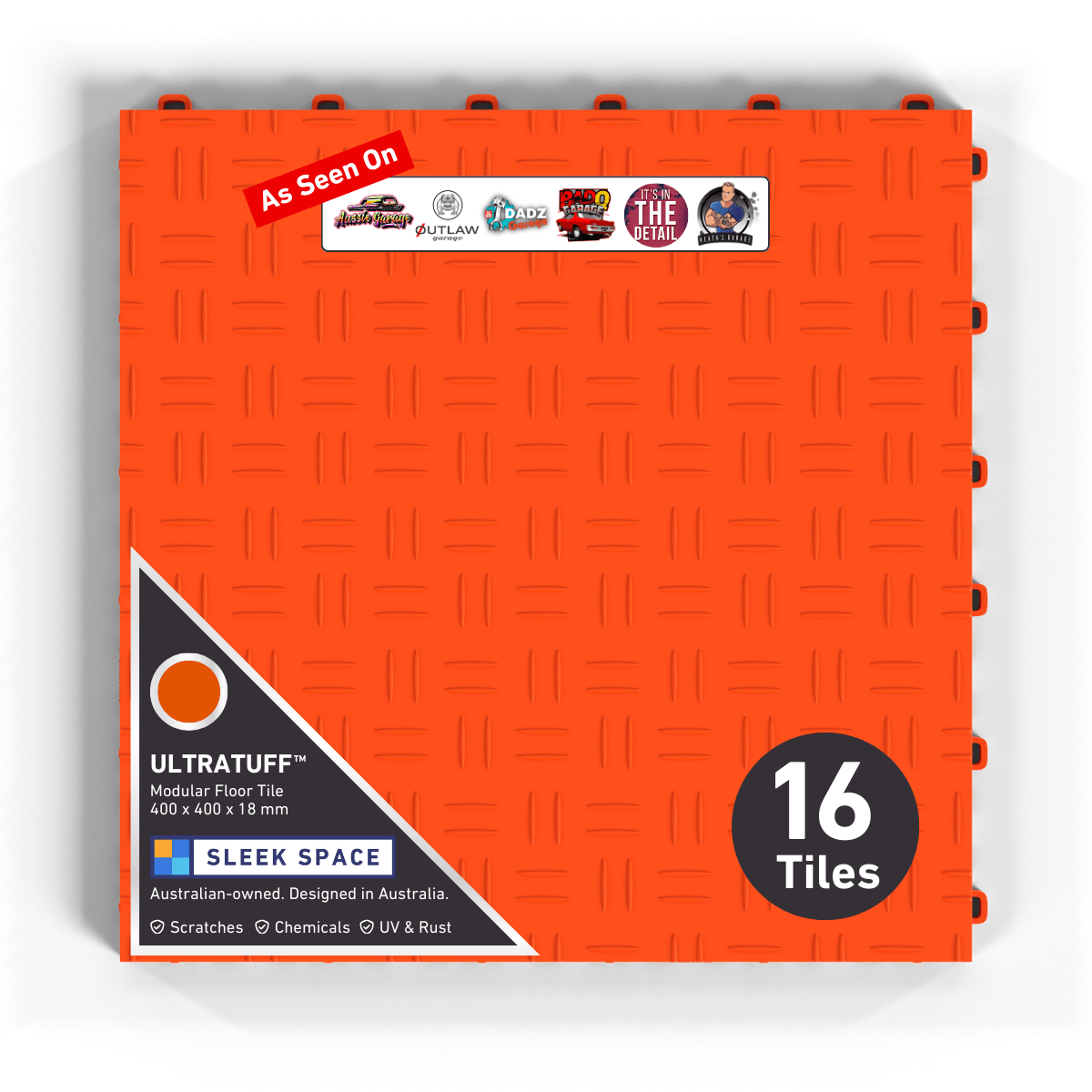 ULTRATUFF Garage Floor Tile, Lava Orange (16-Pack)