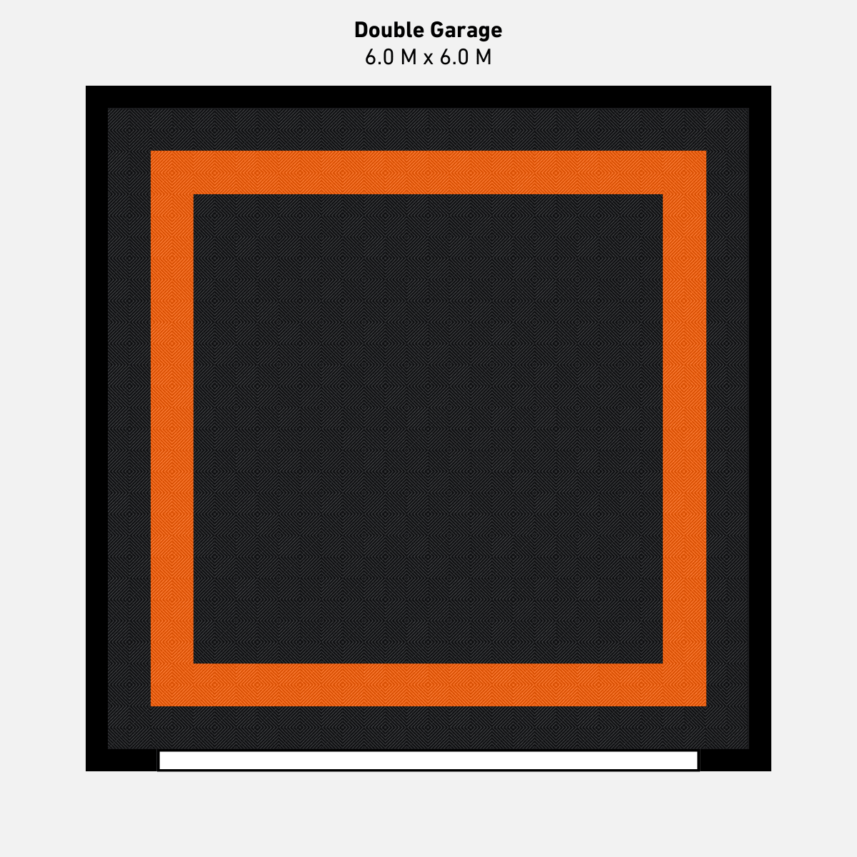 Double Garage Floor Kit, Border - Black Inner