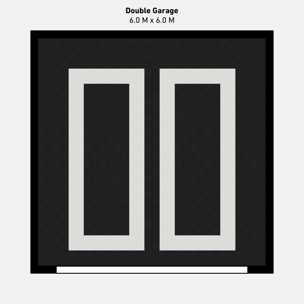Double Garage Floor Kit, Parking Bays - Black Inner