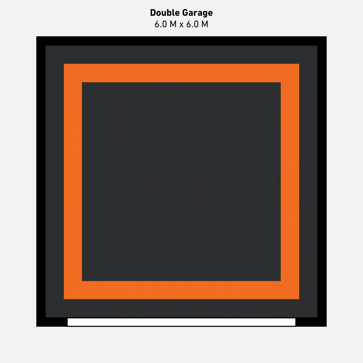 Double Garage Floor Kit, Border - Black Inner