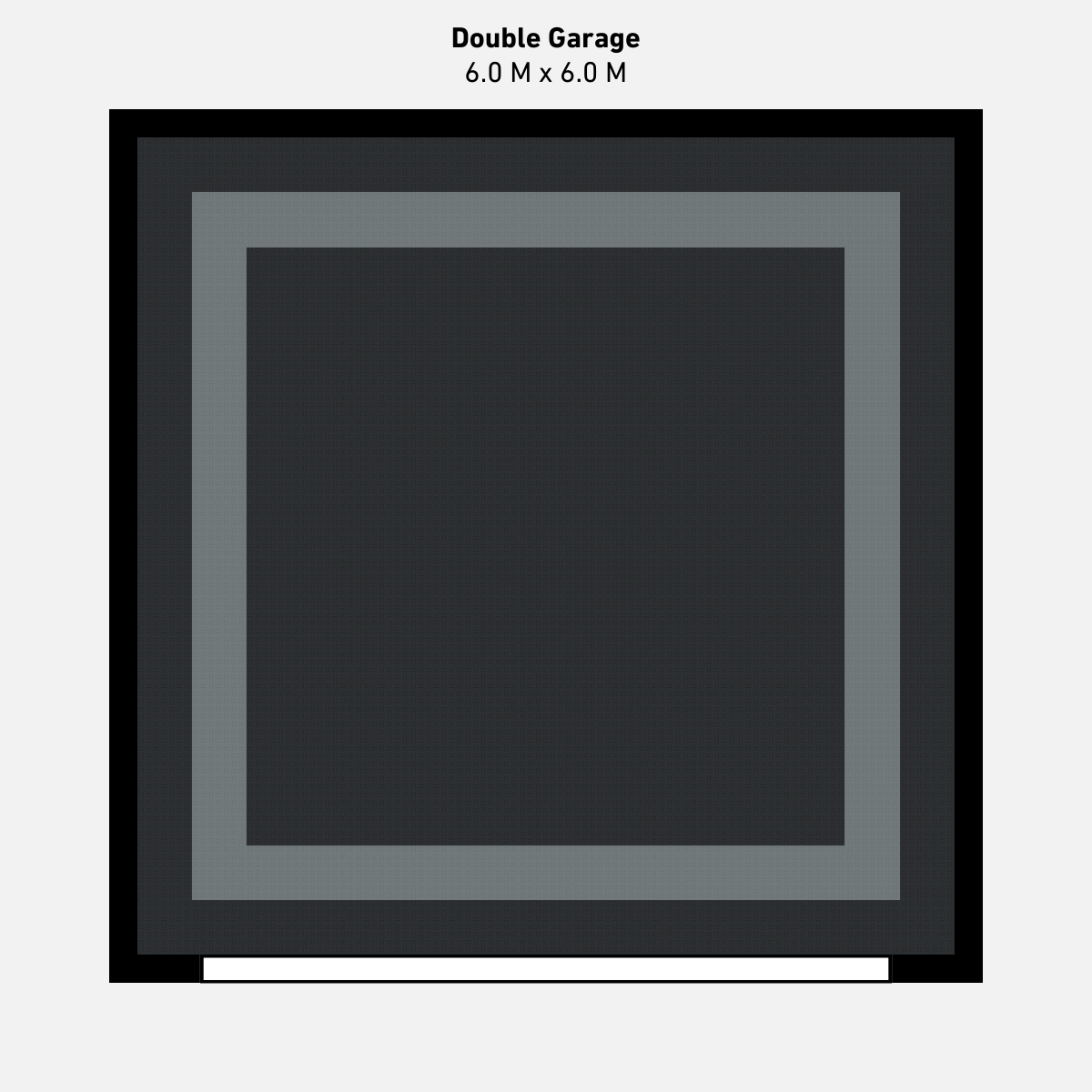 Double Garage Floor Kit, Border - Black Inner
