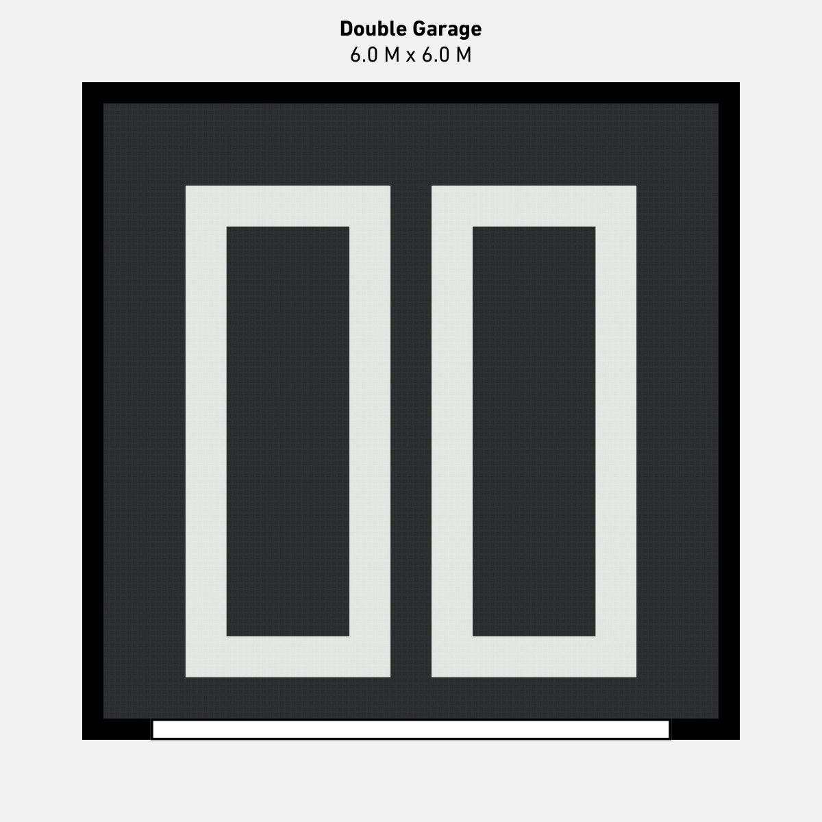 Double Garage Floor Kit, Parking Bays - Black Inner