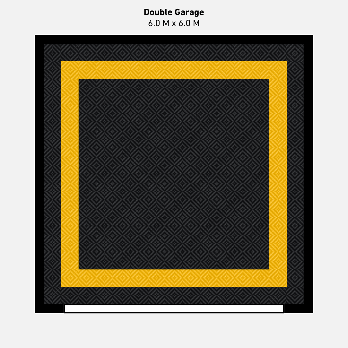 Double Garage Floor Kit, Border - Black Inner