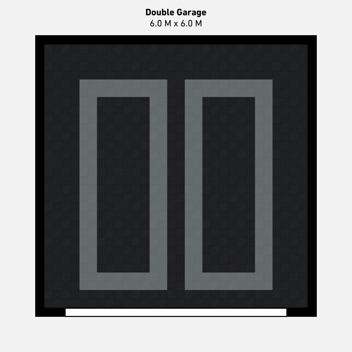 Double Garage Floor Kit, Parking Bays - Black Inner