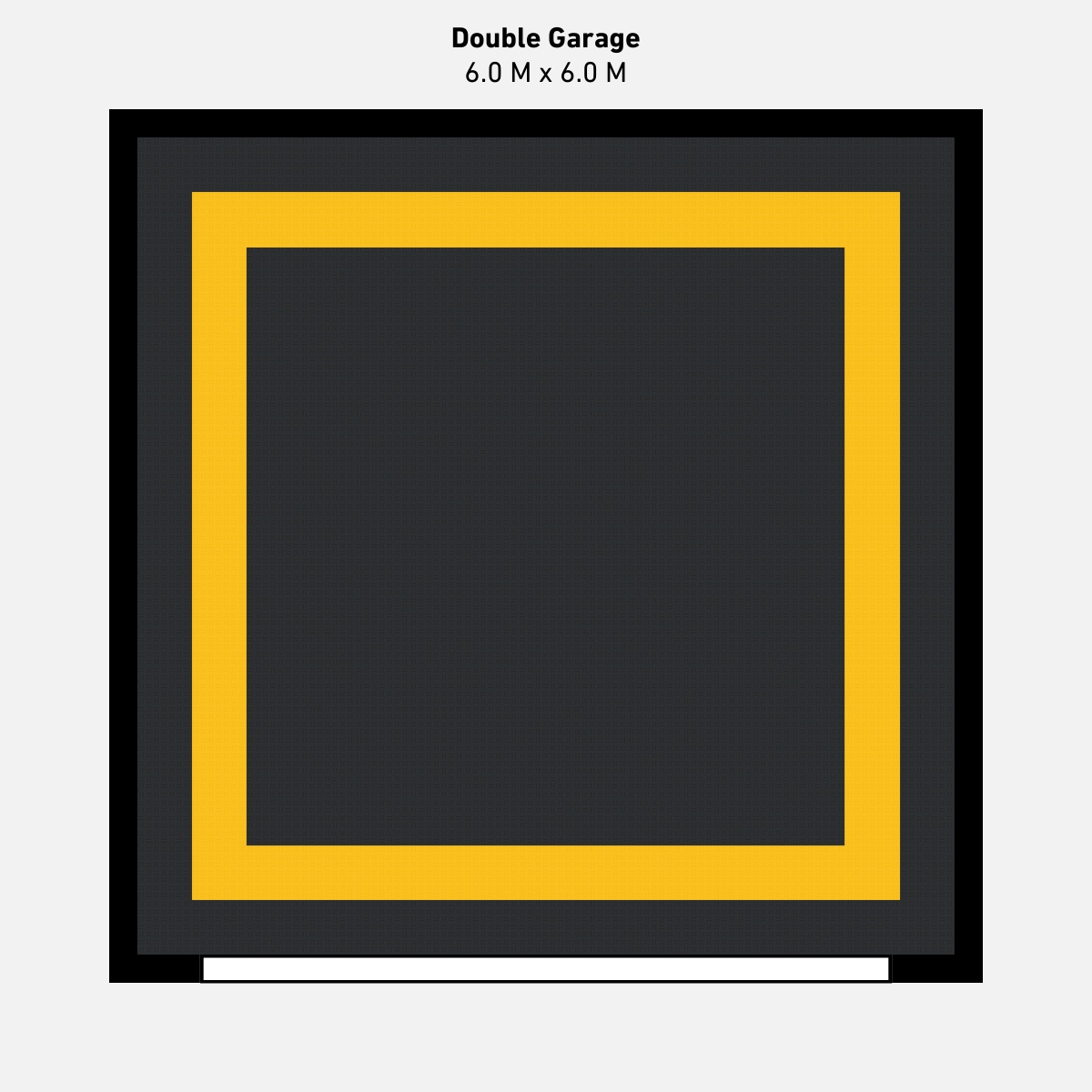 Double Garage Floor Kit, Border - Black Inner