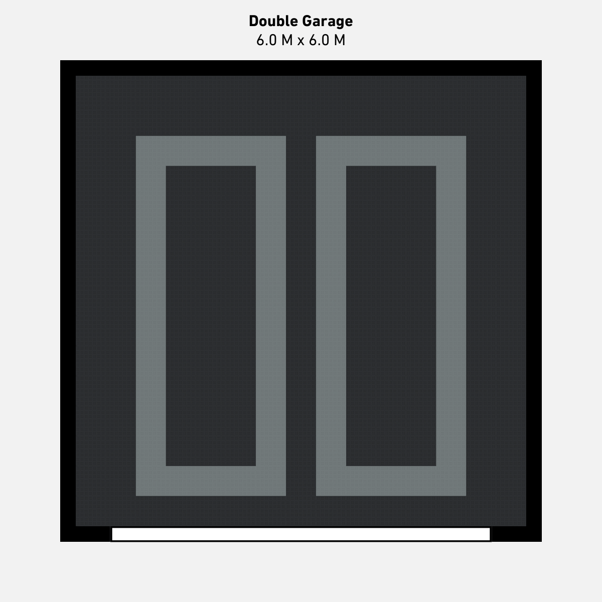 Double Garage Floor Kit, Parking Bays - Black Inner