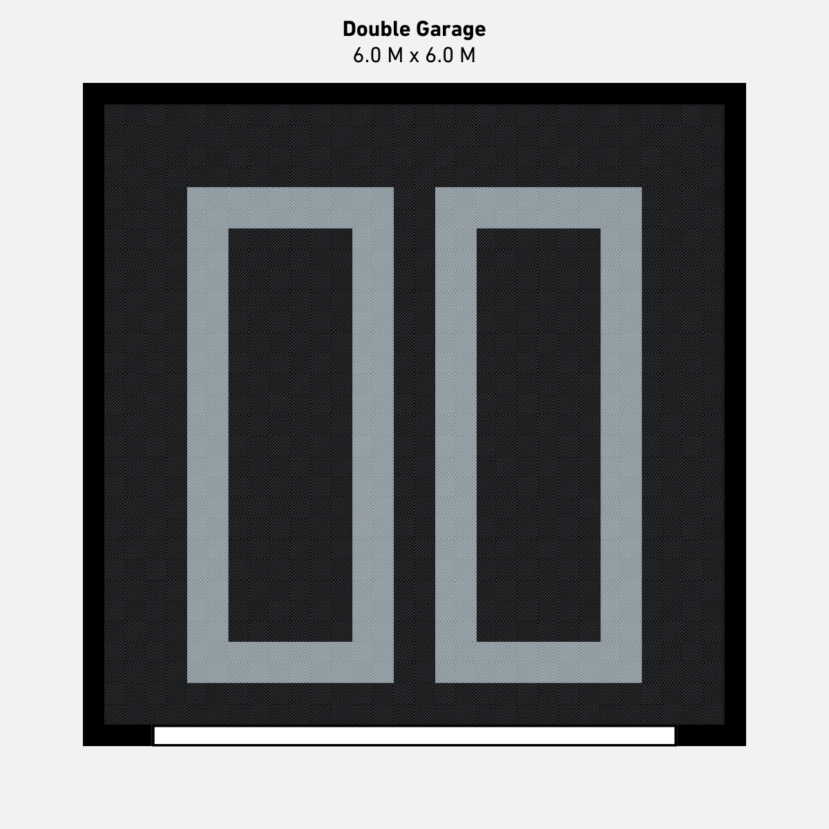 Double Garage Floor Kit, Parking Bays - Black Inner