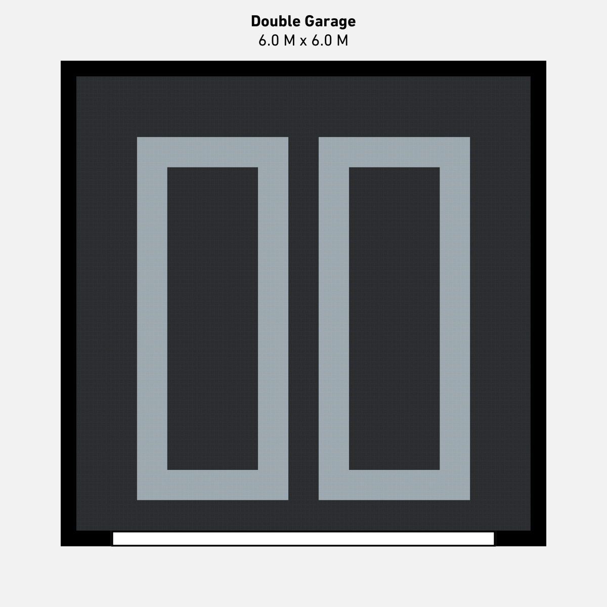 Double Garage Floor Kit, Parking Bays - Black Inner
