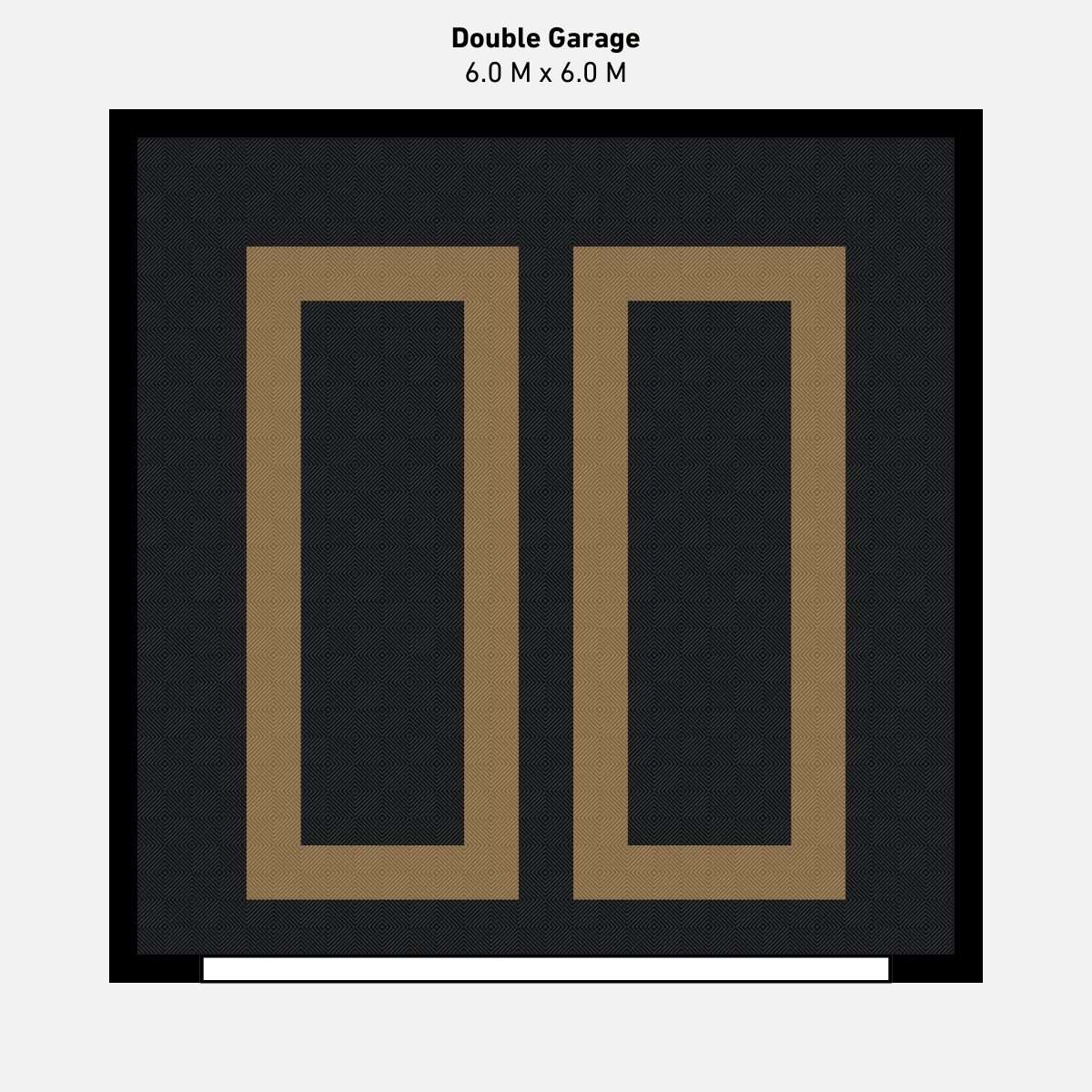 Double Garage Floor Kit, Parking Bays - Black Inner