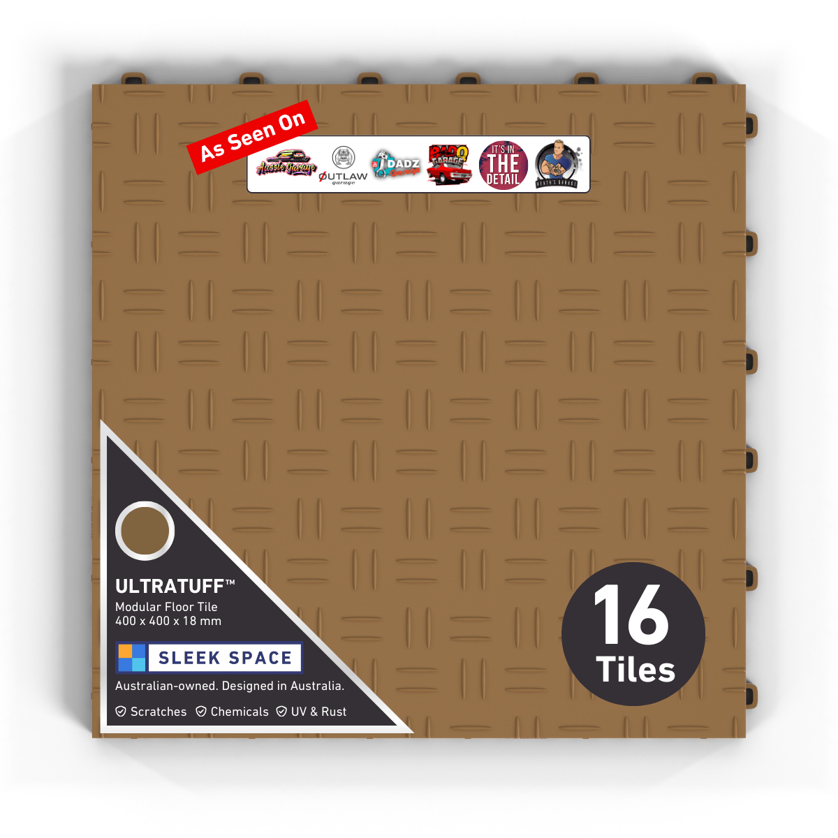 ULTRATUFF Garage Floor Tile, Trophy Gold (16-Pack)