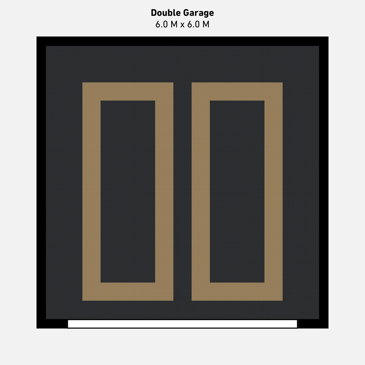 Double Garage Floor Kit, Parking Bays - Black Inner