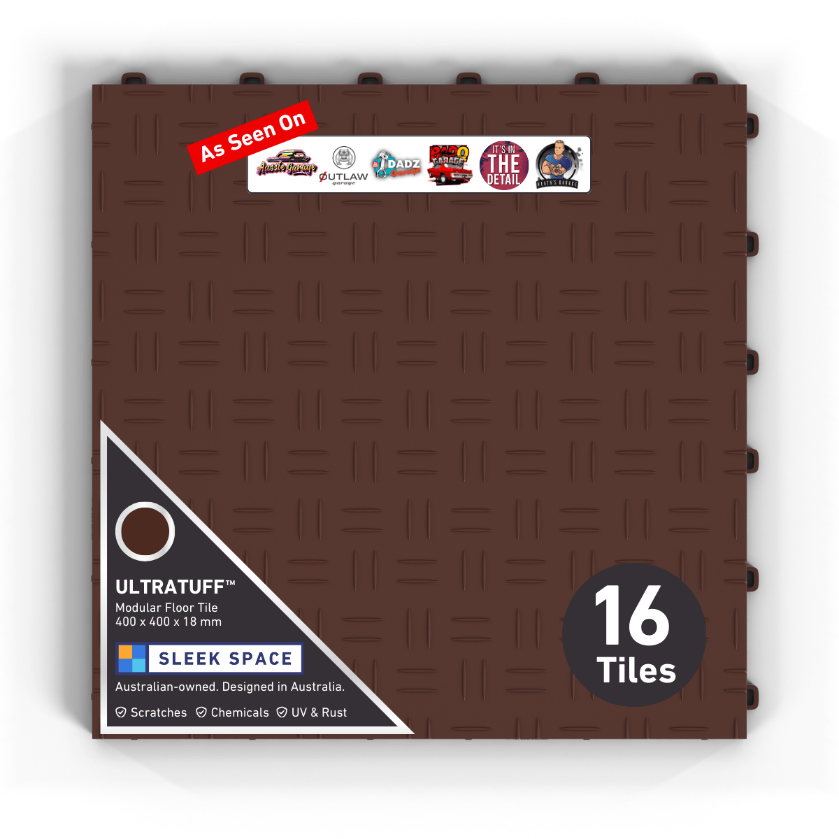 ULTRATUFF Garage Floor Tile, Heritage Brown (16-Pack)