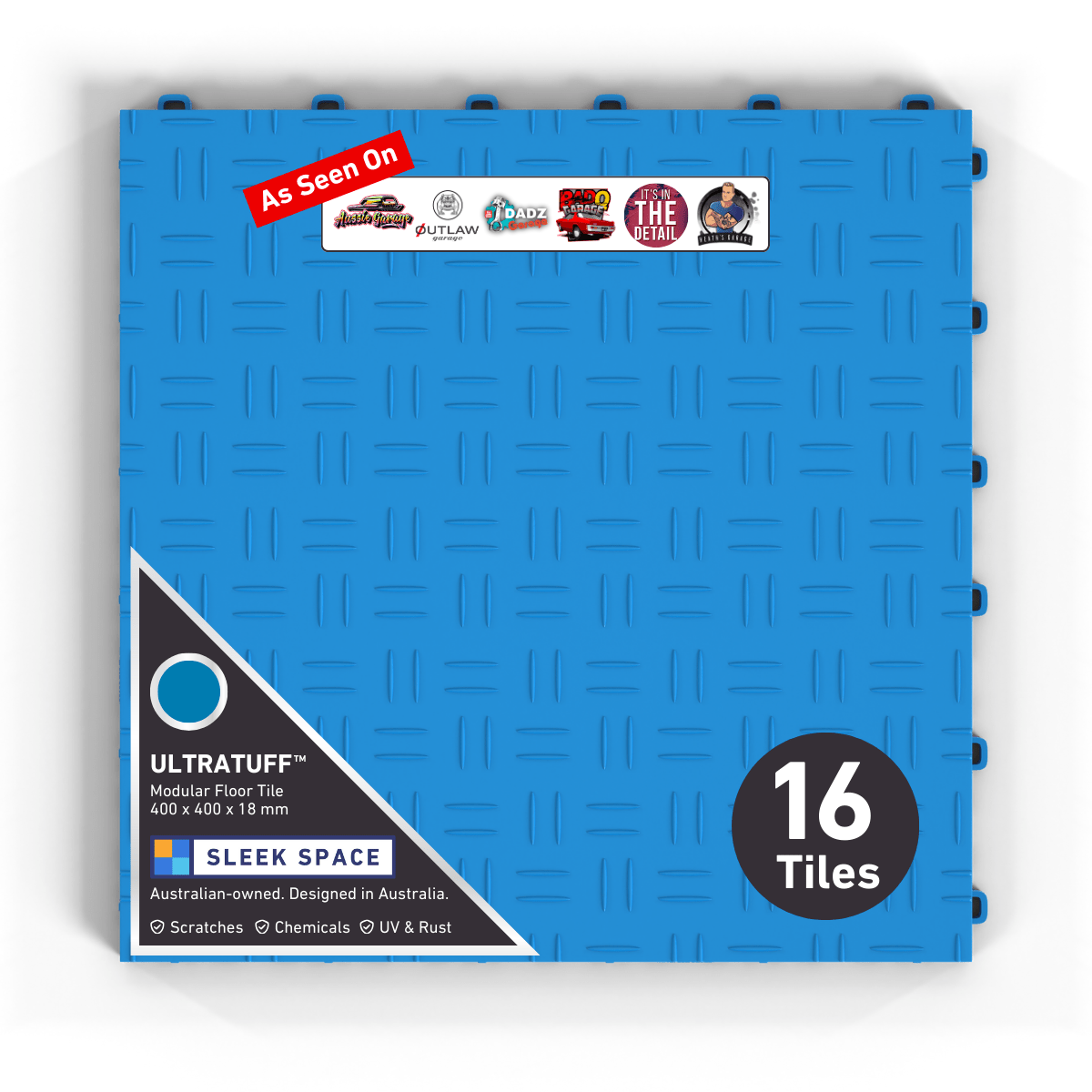 ULTRATUFF Garage Floor Tile, Riviera Blue (16-Pack)