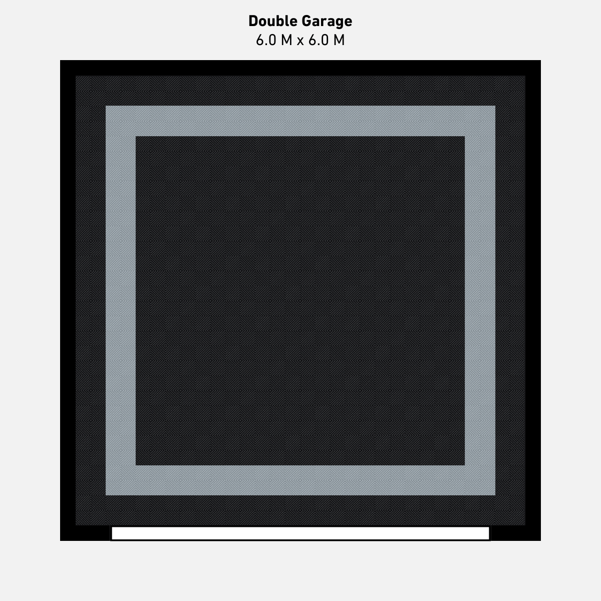 Double Garage Floor Kit, Border - Black Inner