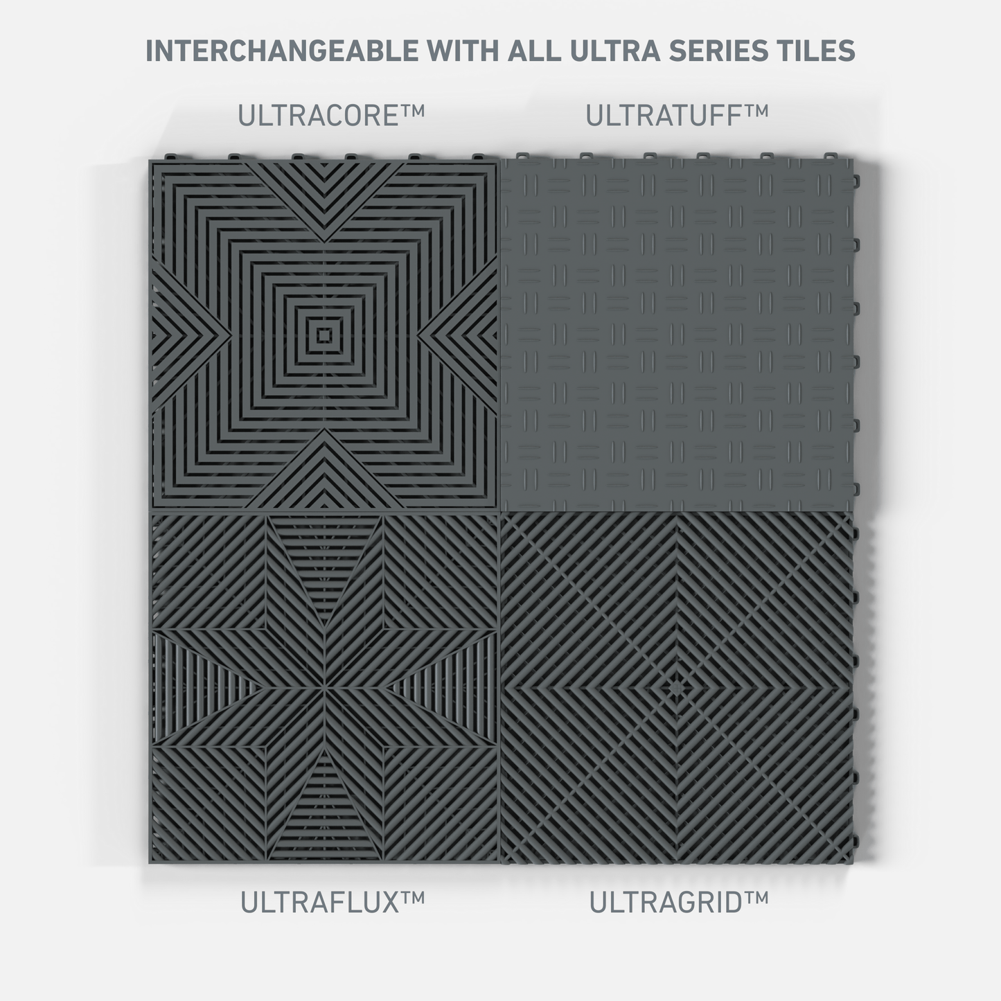 ULTRAFLUX Garage Floor Tile, Space Grey (16-Pack)