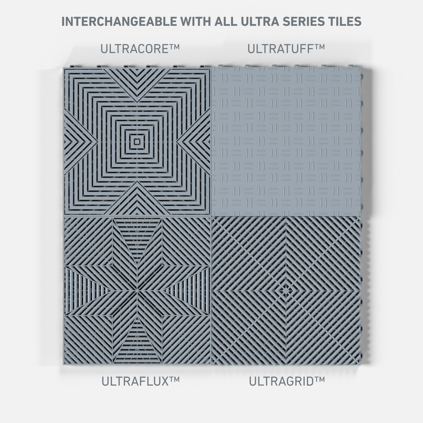 ULTRACORE Garage Floor Tile, Silver Grey (16-Pack)