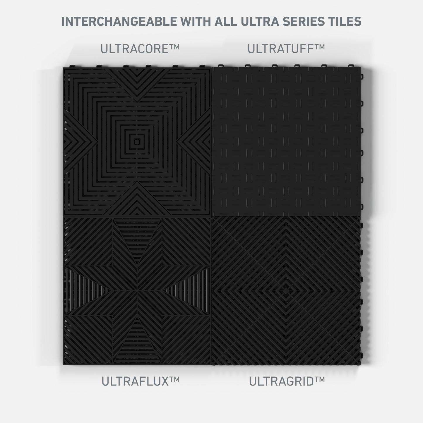 ULTRAFLUX Garage Floor Tile, Jet Black (16-Pack)